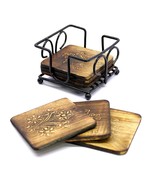 Wooden Tea Coaster with Iron Stand/holder  for home, offices restaurants... - £15.75 GBP