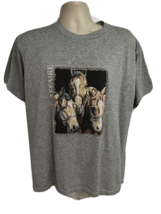 Fruit Of The Loom Vintage Mens Gray Graphic Horses T-Shirt Large Single ... - £15.79 GBP