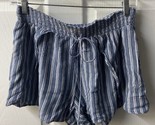 American Eagle Striped Wrap Shorts Sz M 2&quot; Inseam Beach Summer Vacay Blu... - $14.24