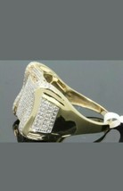 Herren 1Ct Diamant Verlobung Rosa Ring 14K Gelb Vergoldet Rund Pflastern Band - £82.87 GBP