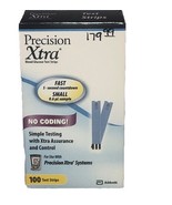 Abbott 100 Precision Xtra Blood Glucose Test Strips Sealed New Box-SHIP ... - $98.88