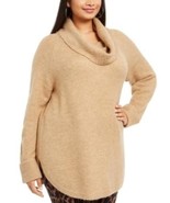 MSRP $57 Style &amp; Co Plus Size Waffle-Knit-Trim Cowlneck Sweater Brown Si... - $473.80 MXN