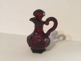 Vintage Avon 1876 Cape Cod Collection Ruby Red Glassware Cruet W/stopper Empty - £10.96 GBP