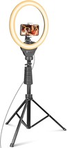 Selfie Ring Light With 62&quot; Tripod Stand, 12&quot; Beesize Ring Light, And Webcams. - £34.49 GBP