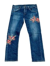 Citizens Of Humanity Emerson Embroidered Jeans Slim Boyfriend Crop 28 Button Fly - £45.88 GBP