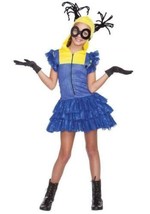 Girls Minion Evil Master Hooded Dress Gloves 3 Pc Halloween Costume-size 10/12 - £19.95 GBP