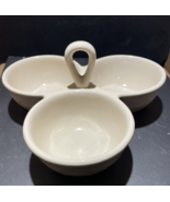 Longaberger Pottery Woven Traditions 3-part Relish Tray ~ Butternut Yellow - $19.80