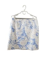 Talbots Skirt Womens Size 12 Palm Leaves Hawaiian Mini Blue White Seersu... - £17.58 GBP