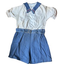 Vtg 1940s Deadstock Boys 2-Piece Blue/White Set -Sz 3,6 -American Picker... - $57.42
