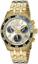 NEW Invicta 19195 Men&#39;s Pro Diver Chrono Day &amp; Date Silver Dial Gold Steel Watch - £110.75 GBP