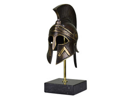 Leonidas Helmet King Spartan Hero Ancient Greek Real Bronze Metal Art Sculpture - £104.16 GBP