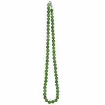 0.3&quot; Certified Nature Nephrite Jade Green Beads Necklace  - £79.67 GBP