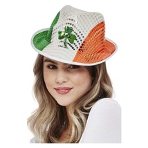 Paddy&#39;s Day Irish Flag Sequin Trilby Hat - $12.14