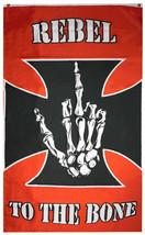 Rebel To The Bone Middle Finger Premium Quality 3X5 3&#39;X5&#39; Polyester Flag Banner - £15.09 GBP