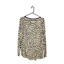 Chicos Shirt Women&#39;s XL Size 3 Leopard Print Tunic Long Sleeve Animal Sa... - $20.57