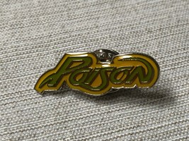 Vintage 1990 Poison Green Yellow Logo Enamel Concert Button Pinback - £39.51 GBP