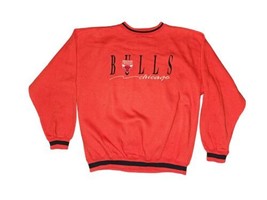 Vtg Chicago Bulls Crew Neck Sweater Sweatshirt  X-Large Embroidered Logo... - £43.10 GBP