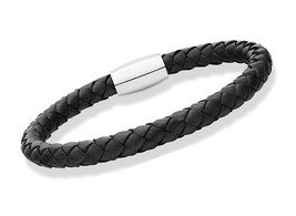 Genuine Italian Braided Leather Bracelet for Men, - $65.77