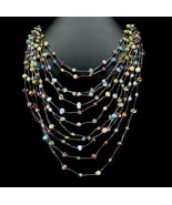 Natural Multi Color Pearl Baroque 8x7mm Japan Beads Necklace 27.5 Inches - £114.32 GBP