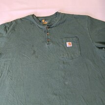 Carhartt Henley Shirt Men's 3XL Green Original Fit Short Sleeve Pocket K84 HTG image 12