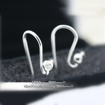 100% S925 Sterling Silver Earrring Hooks With Clear CZ - $11.00