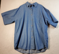 Blue Diamond Shirt Mens 2XL Blue 100% Cotton Short Sleeve Collared Butto... - $11.18