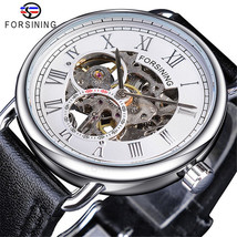 Forsining Watch Men&#39;s Fashion Casual Classic Popular Hollow Waterproof Manual Me - £41.70 GBP