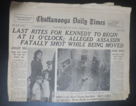 Chattanooga Daily Times Last Rites For Kennedy Assassin Fatally Shot 2 Sections - £5.93 GBP
