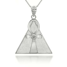 925 Sterling Silver Egyptian Ankh Cross On A Pyramid Pendant Necklace - £26.91 GBP+