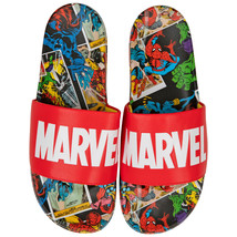 Marvel Red Label with Comic Scene Sandal Slides Multi-Color - $26.98