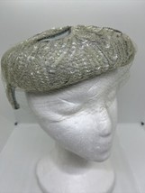 Beresford Sequined Pillbox Netted Vintage Hat Satin Beautiful! - $50.42