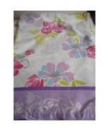 Disney PrincessTwin flat Sheet Tropical Colorful Floral on White Cotton ... - $15.19