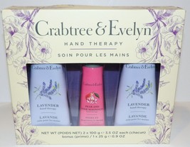 Nib Crabtree &amp; Evelyn Lavender Pear Pink Magnolia Hand Therapy Lotion Gift Set - £22.91 GBP
