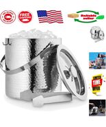 Elegant Double Wall Ice Bucket with Lid &amp; Tongs - Perfect for Entertaining - $1,658.96 MXN