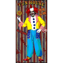 Scary Carnival Clown FUN HOUSE WALL DOOR COVER Halloween Party Decoratio... - $5.67