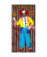 Scary Carnival Clown FUN HOUSE WALL DOOR COVER Halloween Party Decoratio... - £4.46 GBP