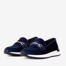 The Milan Navy Blue Leather Women Sneaker image 2