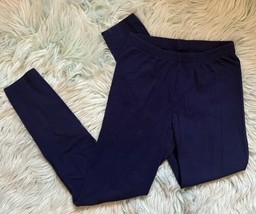 Cat &amp; Jack Girls Leggings Size L (10-12) Navy Blue Solid Stretch Pull On Pants - £5.53 GBP