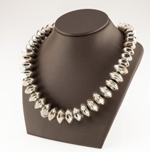 Collier À Perles En Argent Sterling En Disque 26&quot; Non Signé - $960.25
