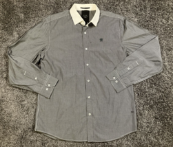 G Star Raw Shirt Mens XL Gray White Collar Pinstripe Correctline Button ... - £22.43 GBP