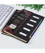A5 Hard Cover 5 Subject College Ruled Spiral Notebook with Divider,Pack ... - £18.91 GBP