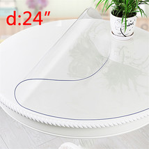 Clear Plastic Tablecloth 24&quot; Round Desk Protector Vinyl Home Table Cloth Cover - £26.95 GBP
