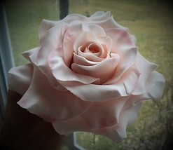 Blush pink gum paste rose. Hand crafted, wedding, birthday cake topper. - $30.00+