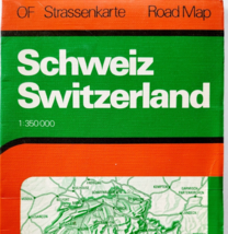 1982 Switzerland Road Map Fold Out Vintage Imported 47.5&quot; x 33&quot; Large DWF26 - $39.99