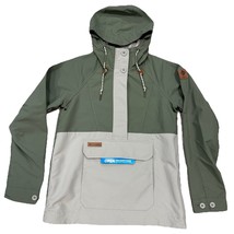 Columbia Green Beige Lightweight Windbreaker Pullover Rain Jacket Hood S... - $556.07 MXN