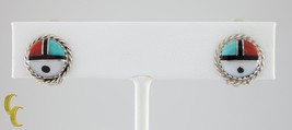 Argento Sterling Lapidario Intarsio Clip-On Orecchini Turchese Corallo Mop Onyx - £119.23 GBP