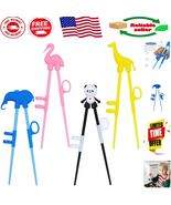 Ergonomic 4-Set Toddler Chopsticks with Removable Animal Toppers - Easy ... - $23.90 CAD