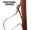Archery Handmade Arrow Quivers Brown Genuine Suede Leather Quiver for Hu... - $26.17