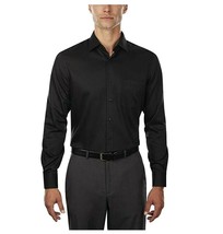 New Van Heusen Men&#39;s Athletic Fit No-Iron Sateen Dress Shirt Black L (16... - $39.59