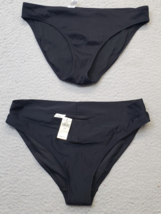 Lot of 2 Aerie Crossover Swim Bottom Womens Medium Black Lined Full Coverage - £18.68 GBP